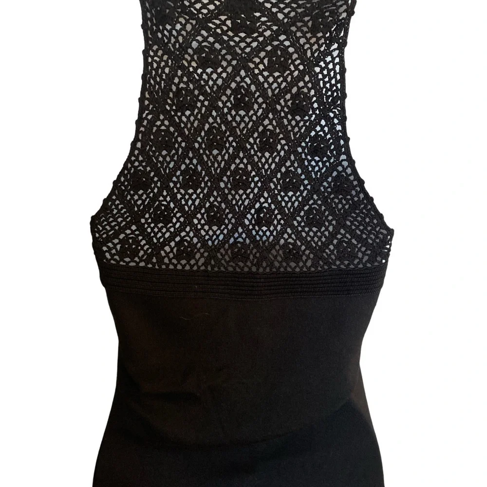 Ann Taylor Knit sleeveless Sweater - S black , cotton spandex